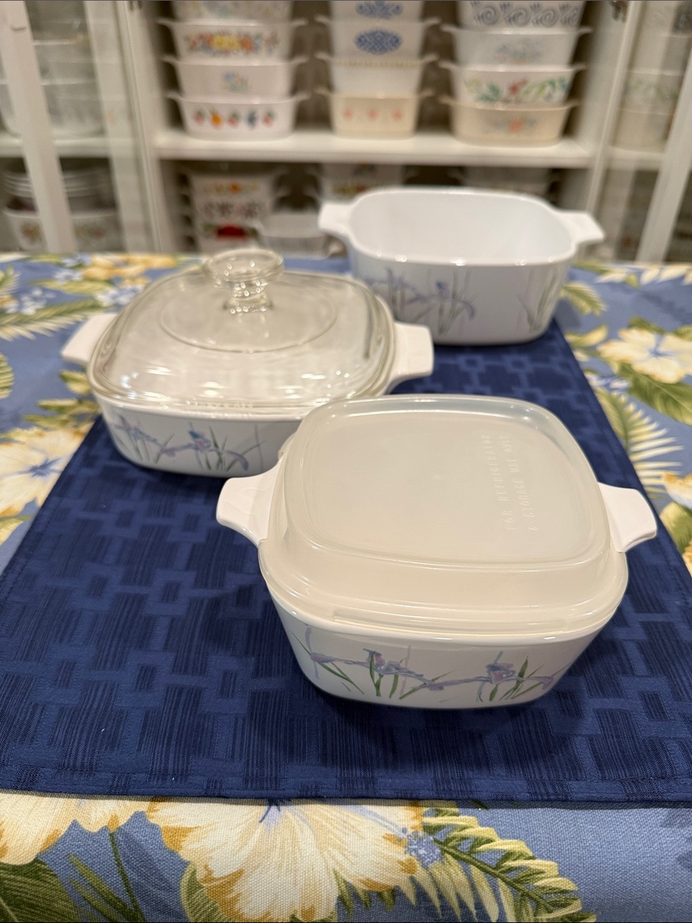 Corningware Shadow Iris set Casserole Dishes